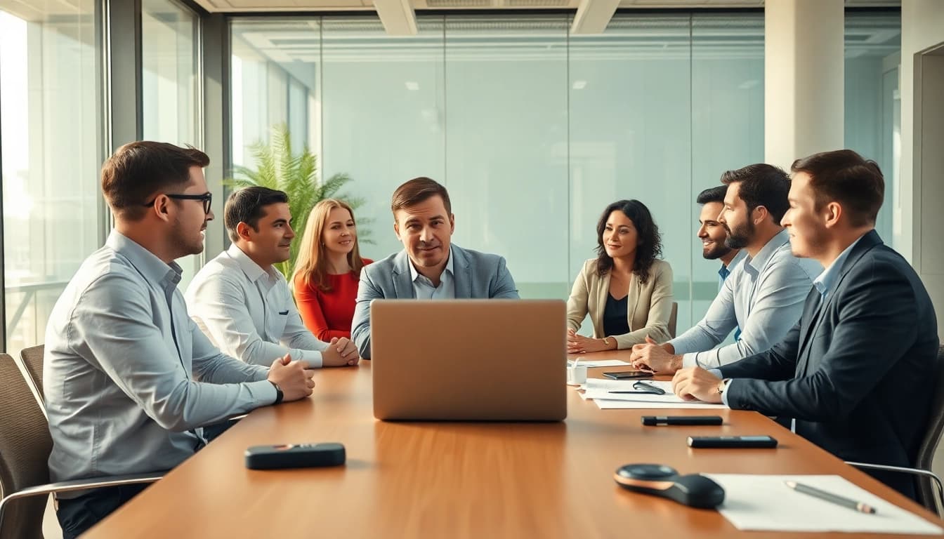 Headhunter Ingenieure bespricht Karrieremöglichkeiten in einem modernen Büro.