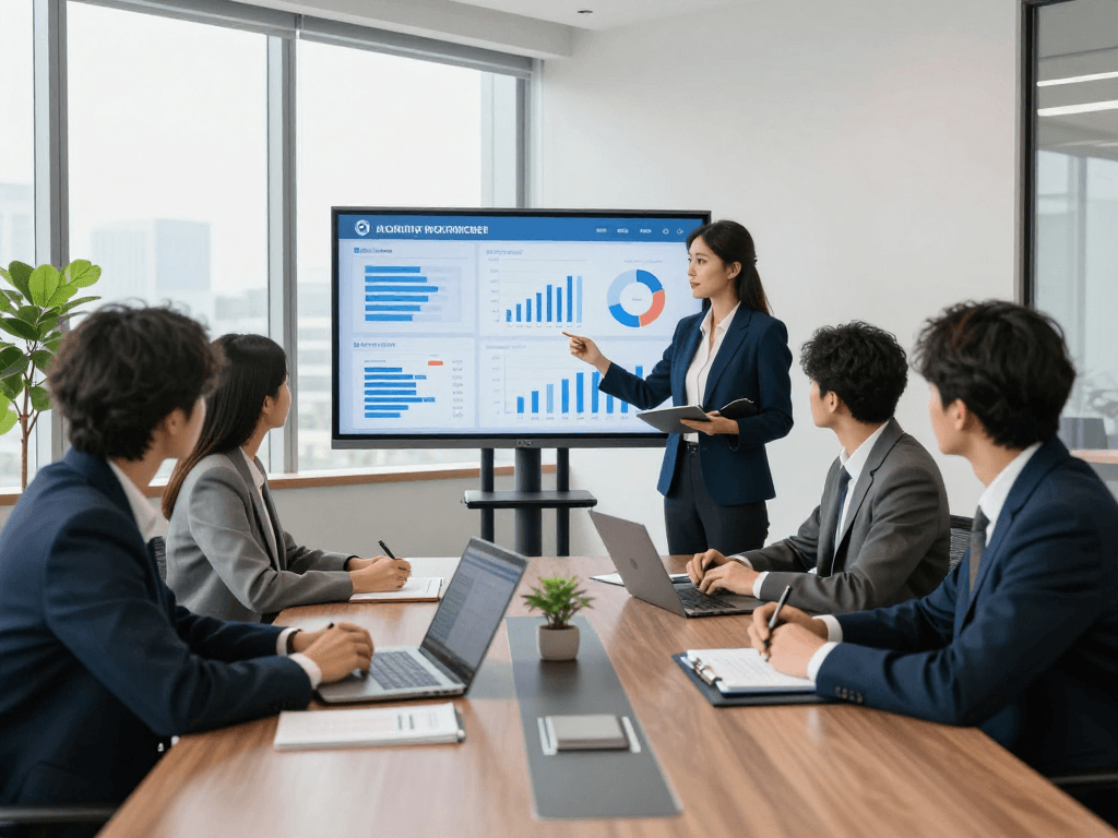 Startseite von MUNAS mit einem Team in einer modernen Büroszene, das strategische Datenschutzlösungen präsentiert und diskutiert.