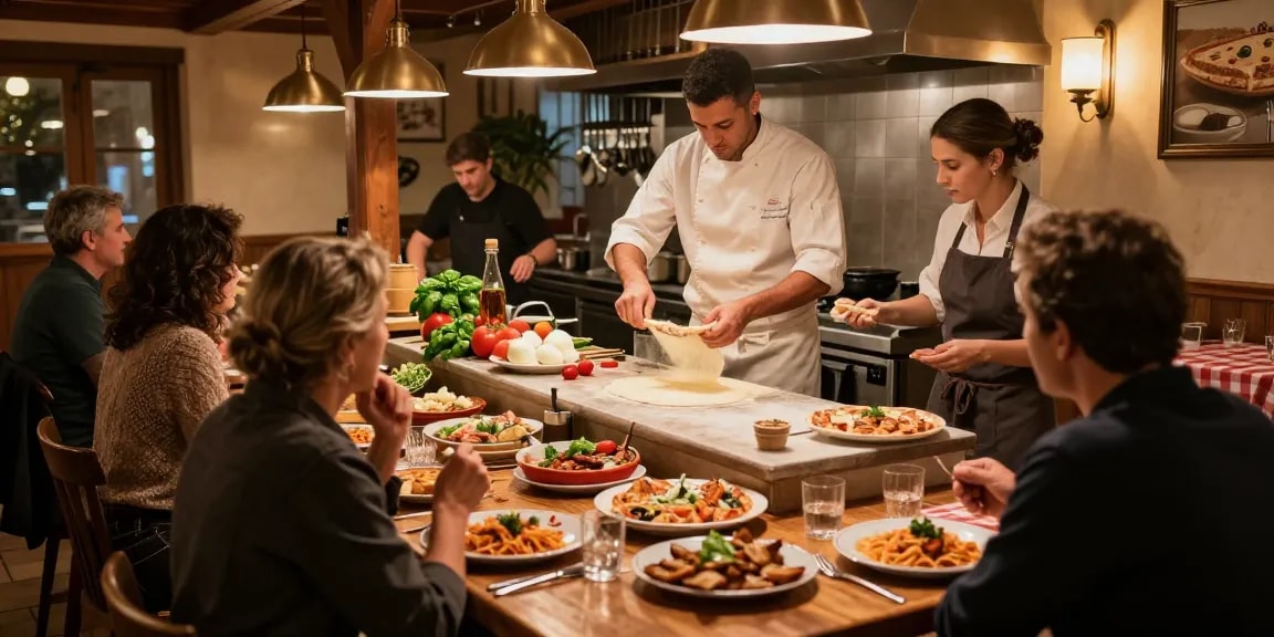 Delicious antipasti and pizza at Pizzeria Madera, showcasing pg soft culinary delights.