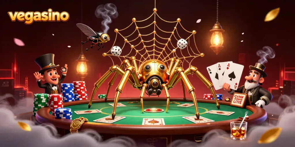 Engage with vegasino's vibrant casino dynamics in a captivating 3D scene filled with action.
