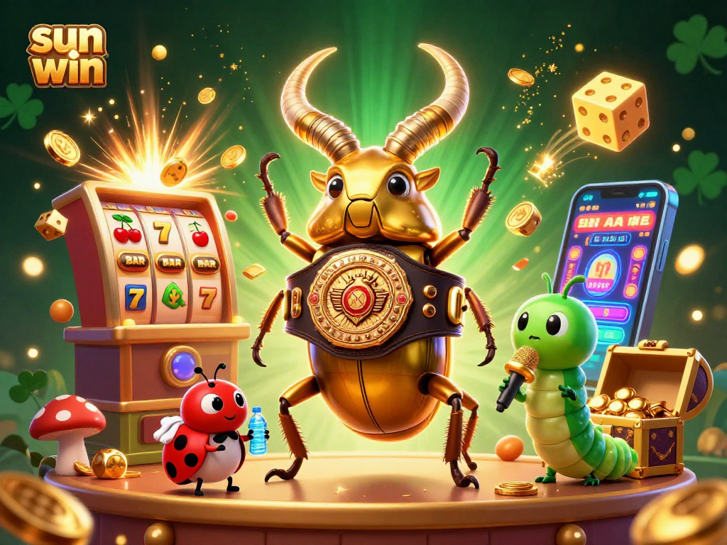 Experience the excitement of sun win with vibrant casino elements and characters in action.