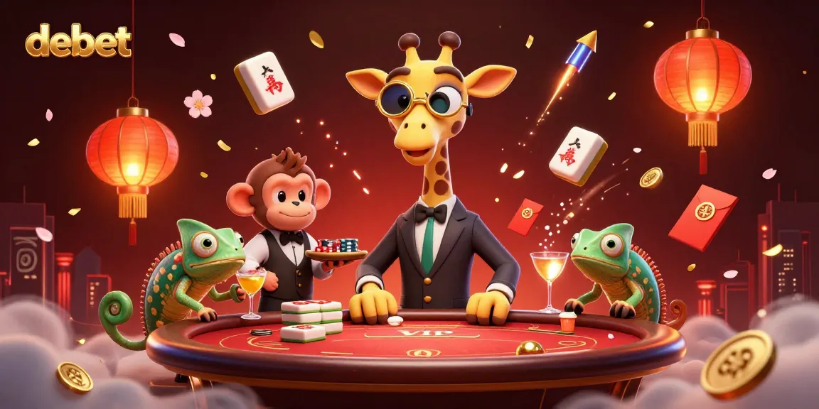 Experience the thrilling world of debet with a high-roller giraffe, monkey valet, and chameleon bartender.