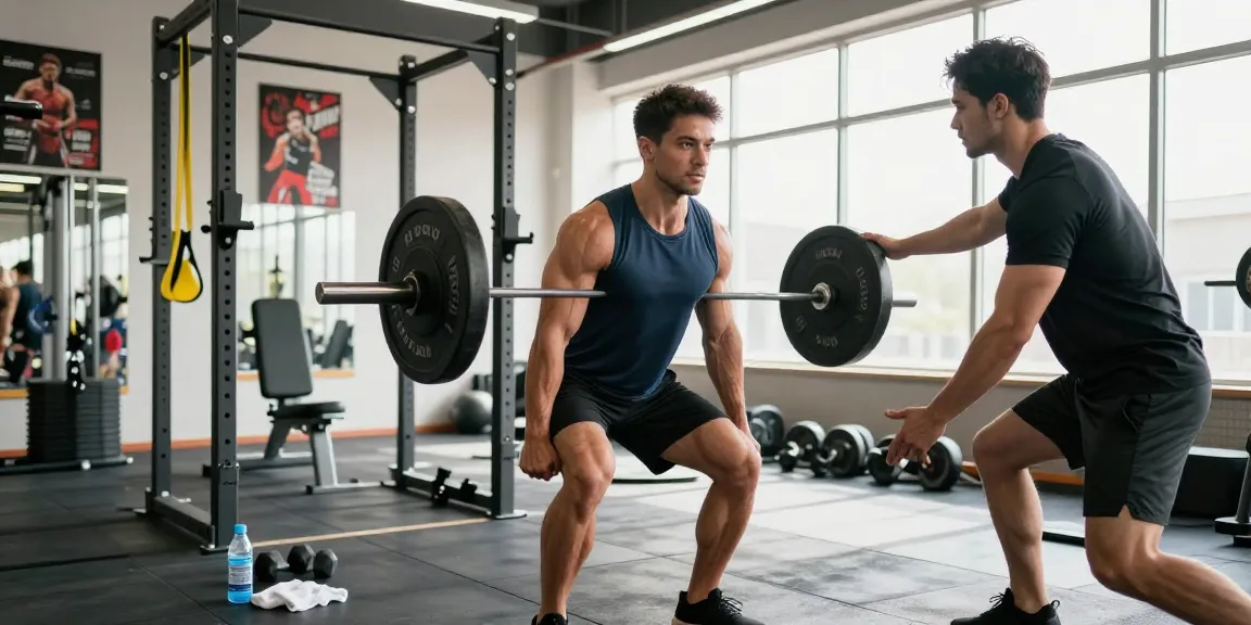 Medi Pharma Steroid Shop - Athlet hebt Gewichte im modernen Fitnessstudio für Muskelaufbau.