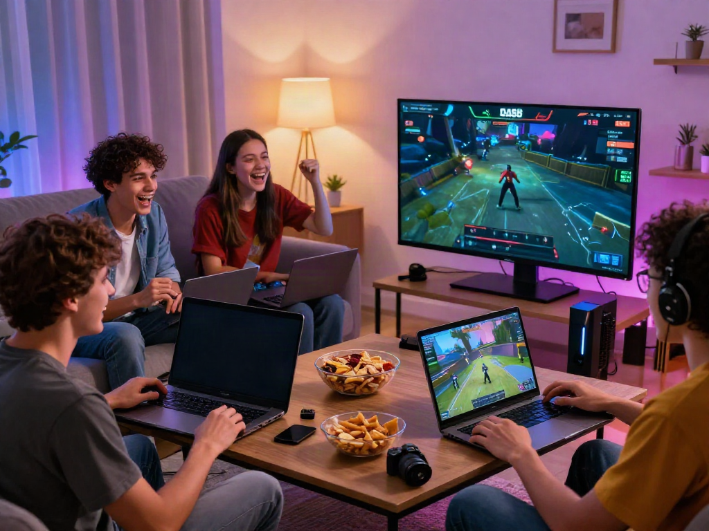 Friends enjoying an exciting online gaming session with DA88 platform.