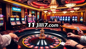 Experience thrilling gaming at 11jili7.com with vibrant casino visuals featuring roulette and poker.