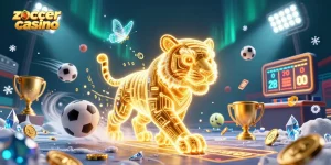 Experience the thrill at zoccer casino with vibrant 3D elements showcasing wins and excitement.